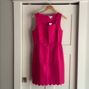 JCrew scallop sheath dress in pink